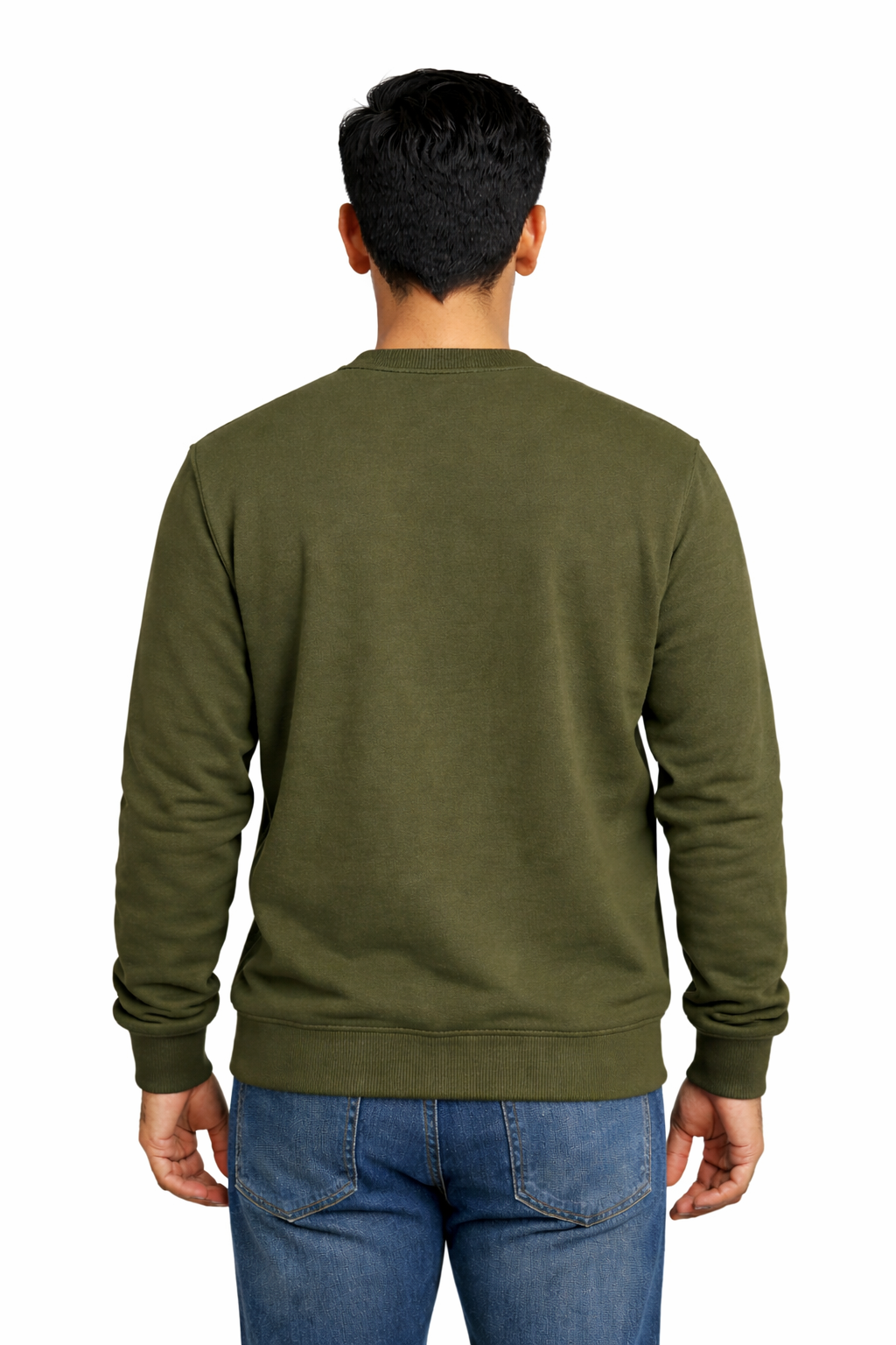 300 GSM Regular Fit Olive Green Everyday Sweatshirt
