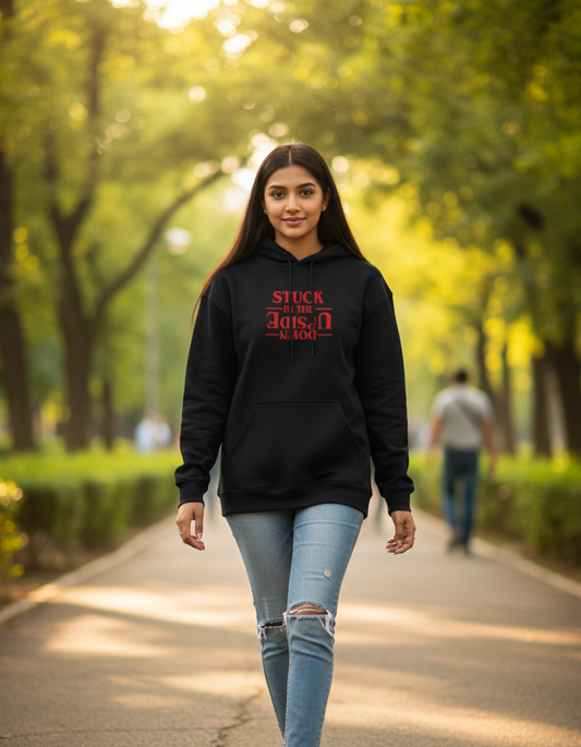 Tevayaa Heavyweight Graphic Hoodie Black Female – “Upside Vibes”