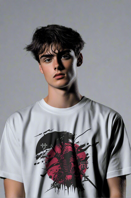 TEVAYAA Samurai French Terry Cotton Oversized Tee