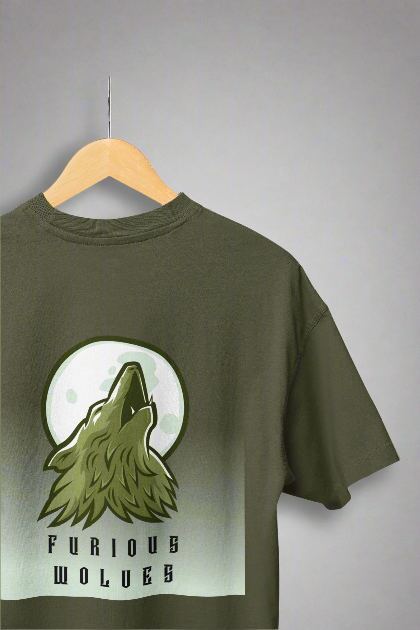 TEVAYAA Furious Wolves Men Oversized Classic T-Shirt