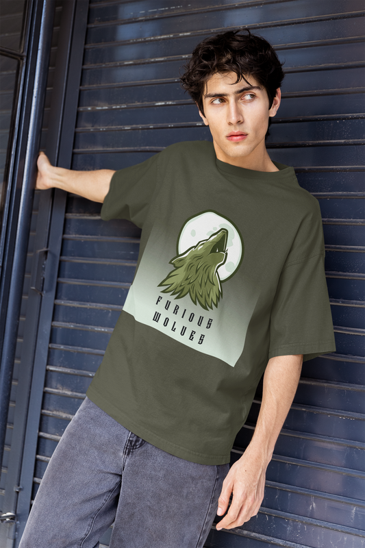 TEVAYAA Furious Wolves Men Oversized Classic T-Shirt