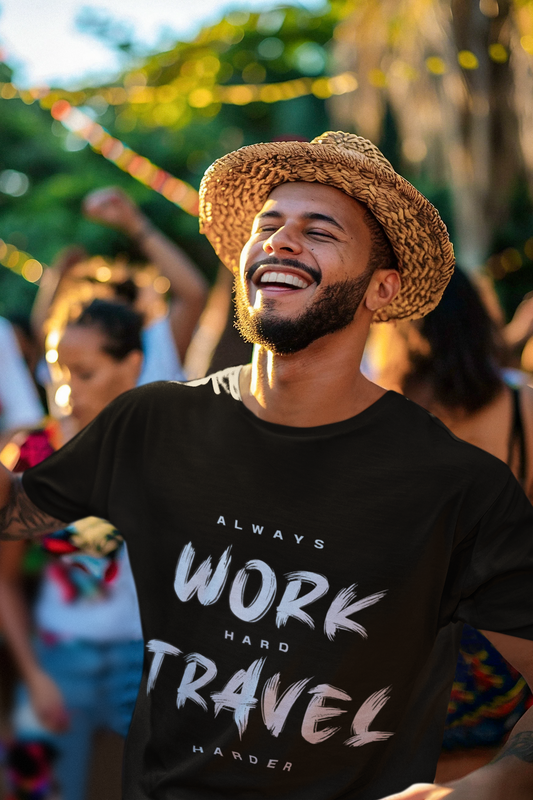 TEVAYAA Travel Harder Men Classic Crew T-Shirt