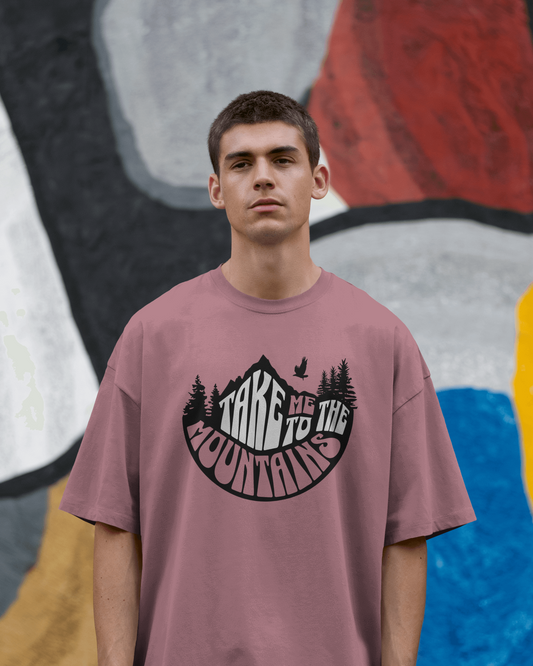 TEVAYAA Mountain Unisex Terry Cotton Oversized Tee