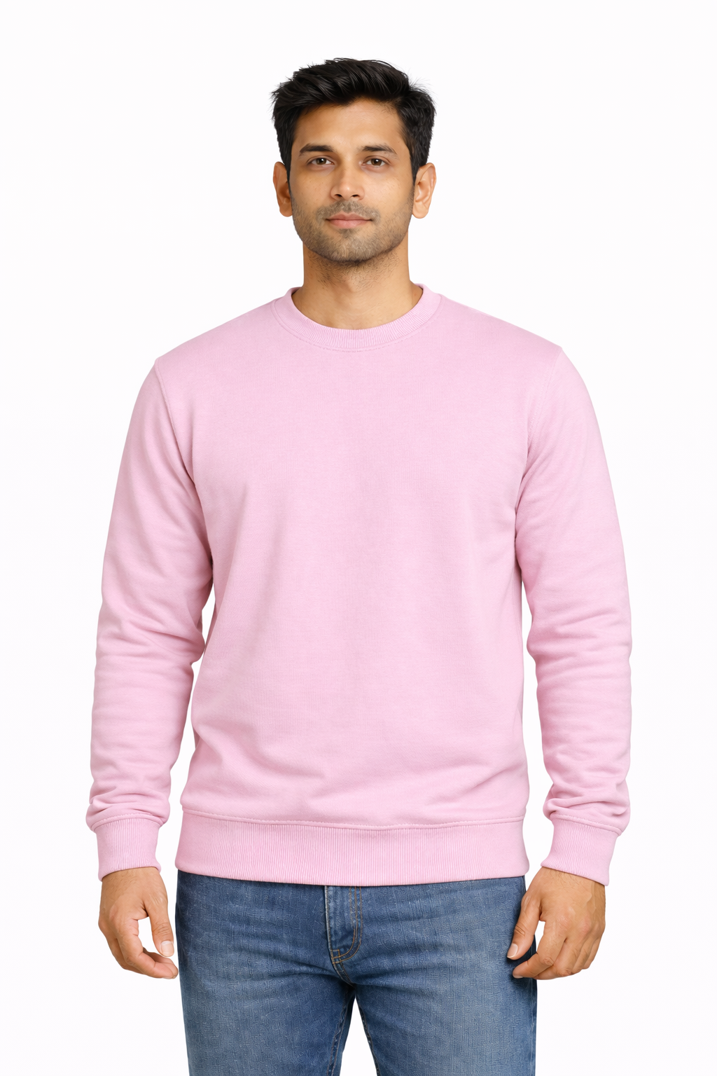 300 GSM Regular Fit Light Baby Pink Everyday Sweatshirt
