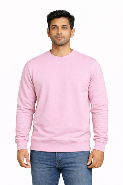 300 GSM Regular Fit Light Baby Pink Everyday Sweatshirt