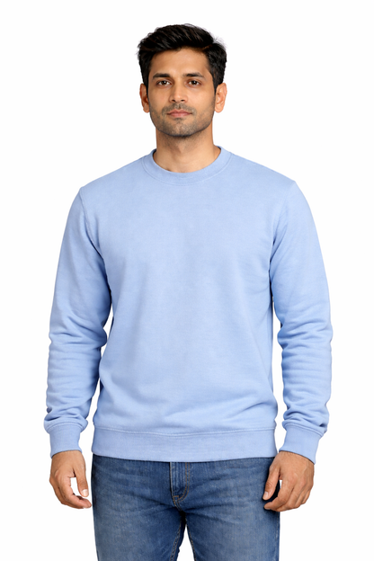 300 GSM Regular Fit Baby Blue Everyday Sweatshirt