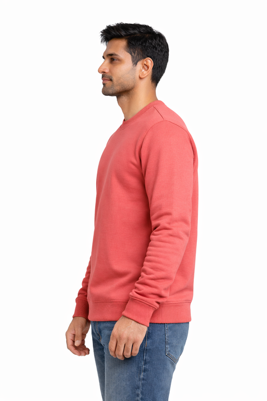 300 GSM Regular Fit Coral Everyday Sweatshirt