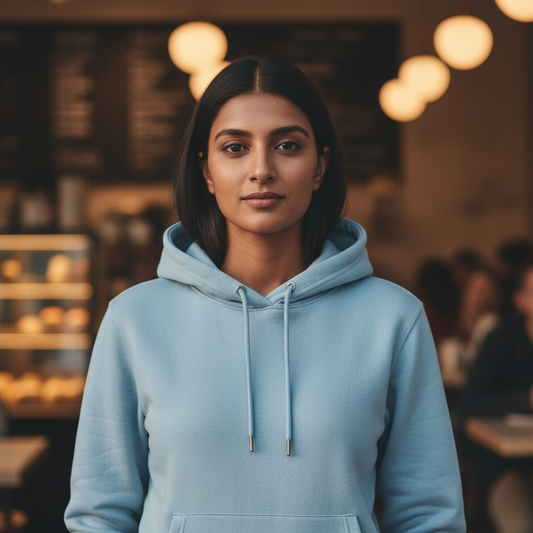 Tevayaa Baby Blue Female Classic Hoodies – 300 GSM