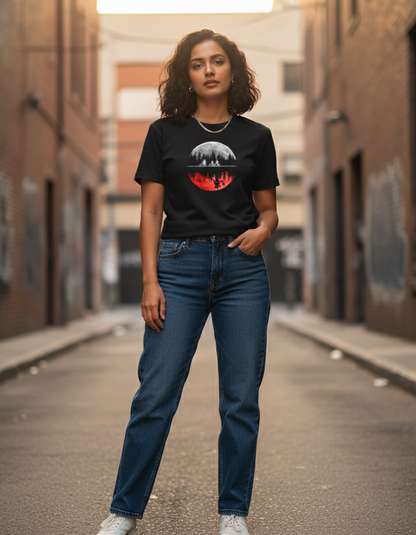 Moon Ride Parallel Worlds Black Tee Female