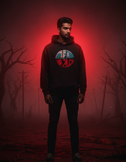 TEVAYAA “Upside Down Moon” Male Oversized Hoodie