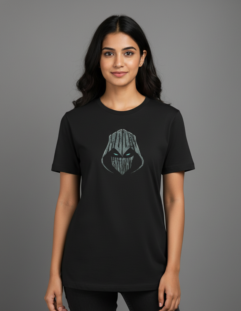 Moon Knight – Minimal Street Art  Black Tee Female