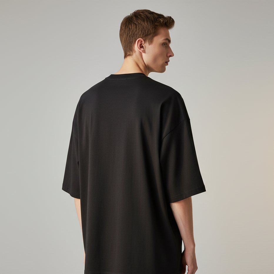 Tevayaa Terry Cotton Solid Unisex Oversized T-shirt Male