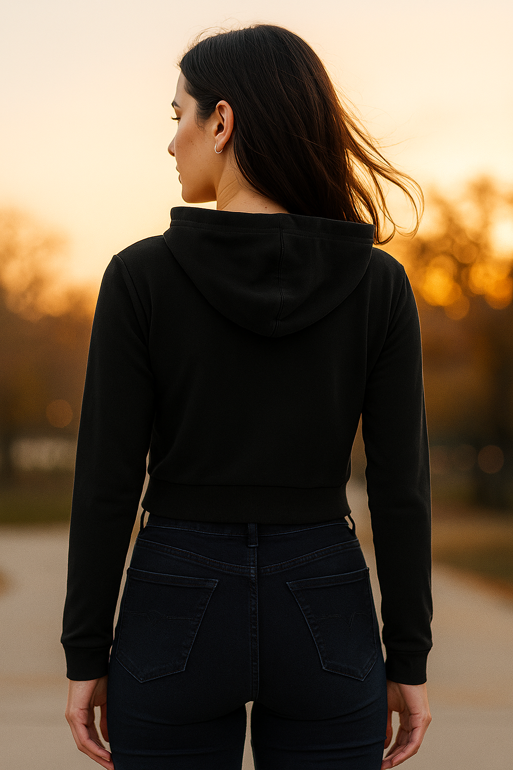 Tevayaa Women’s Cropped Hoodie | Elephant Graphic Streetwear