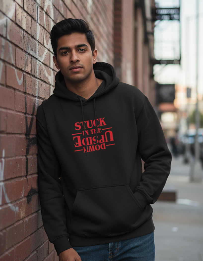 Tevayaa Heavyweight Graphic Hoodie Black Men – “Upside Vibes”