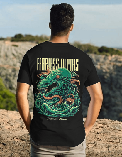 TEVAYAA Fearless Depths Unisex Terry Cotton Oversized Tee