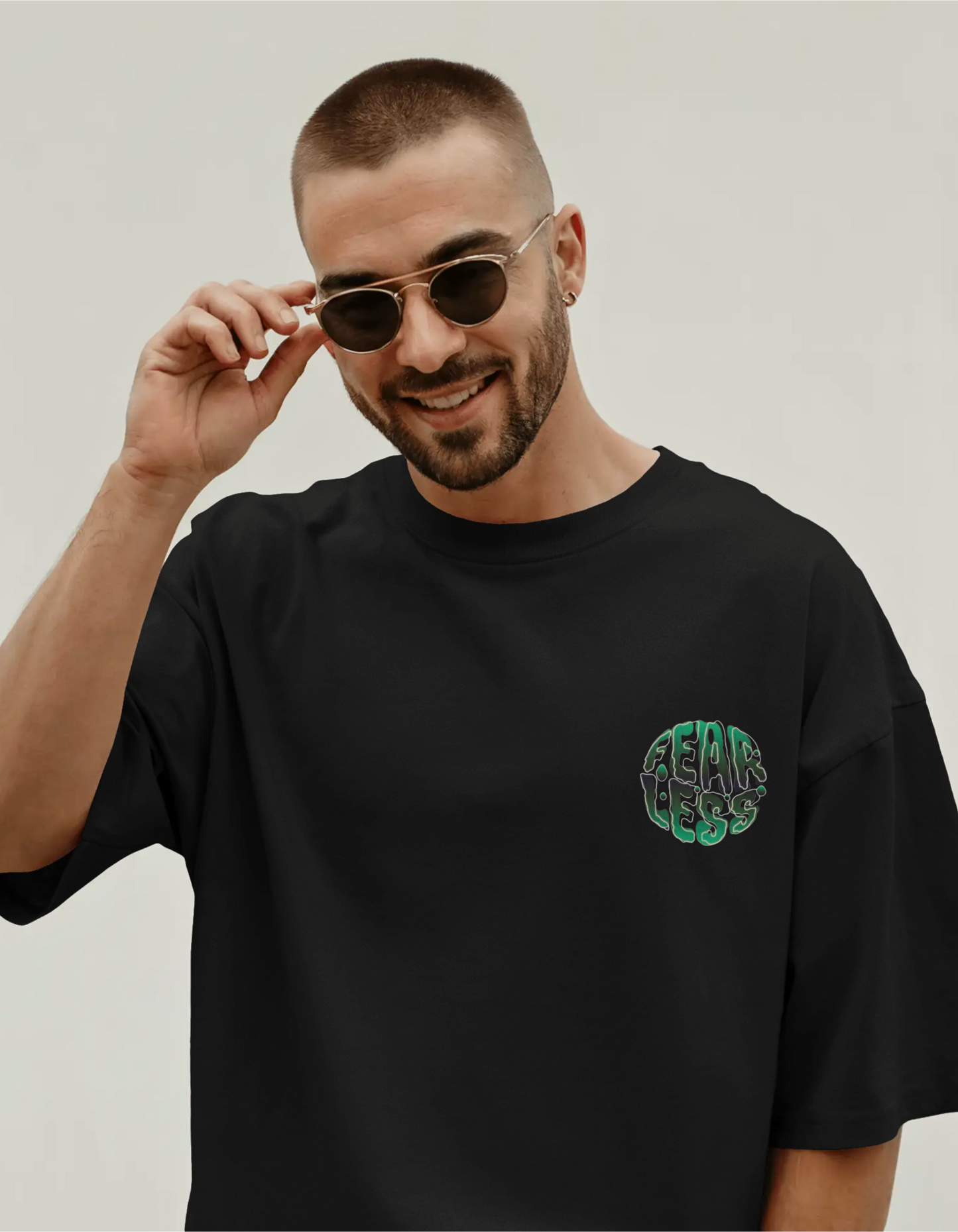 TEVAYAA Fearless Depths Unisex Terry Cotton Oversized Tee