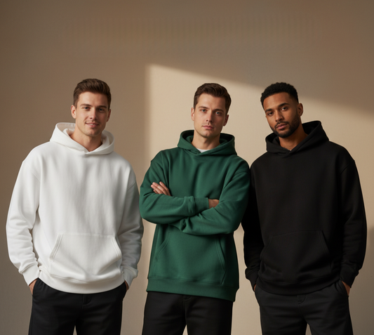 TEVAYAA Oversized Black Solid Male Hoodie