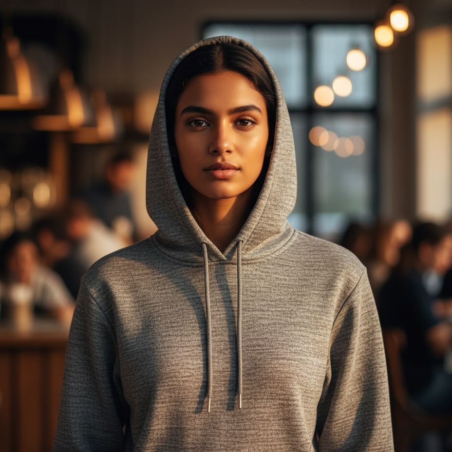 Tevayaa Grey Melange Female Classic Hoodies – 300 GSM