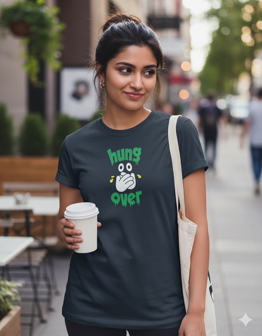 Tevayaa “Hungover” Navy Blue T-Shirt Female