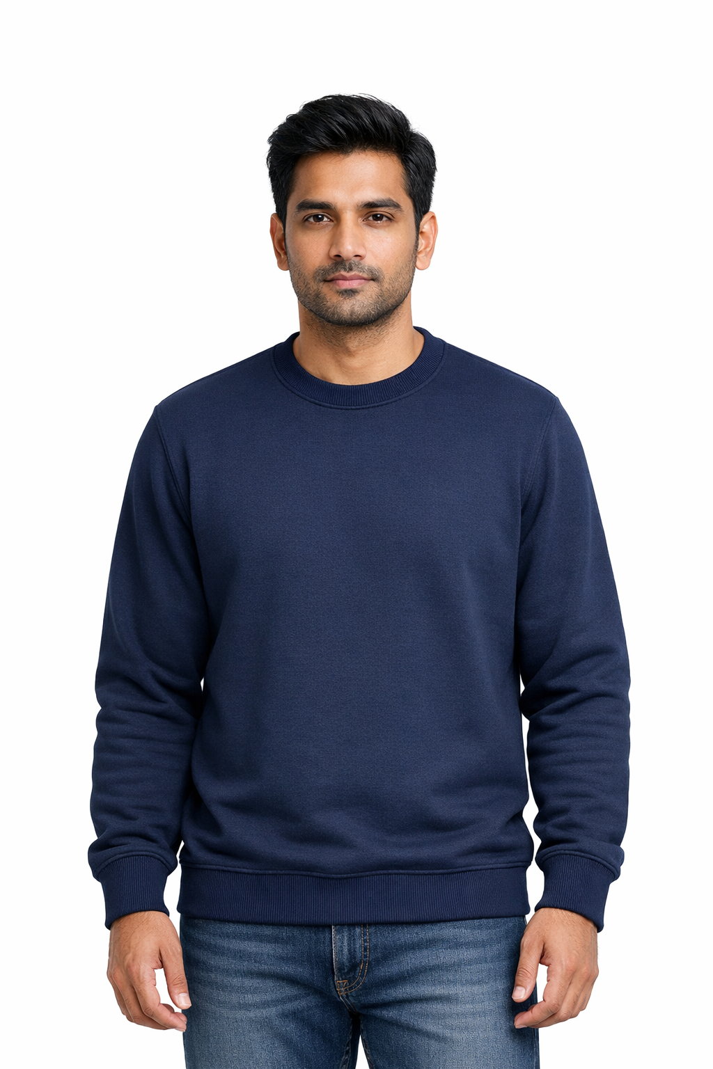 300 GSM Regular Fit Navy Blue Everyday Sweatshirt