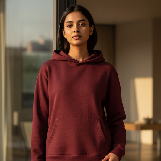 Tevayaa Maroon Female Classic Hoodies – 300 GSM