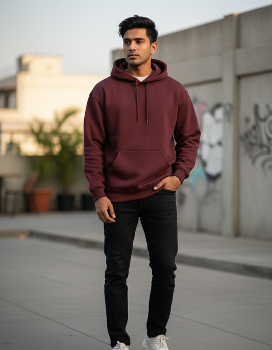 Tevayaa Maroon Classic Hoodies – 300 GSM