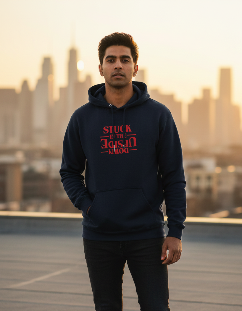 Tevayaa Heavyweight Graphic Hoodie Navy Blue - Men – “Upside Vibes”
