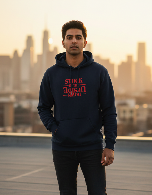 Tevayaa Heavyweight Graphic Hoodie Navy Blue - Men – “Upside Vibes”