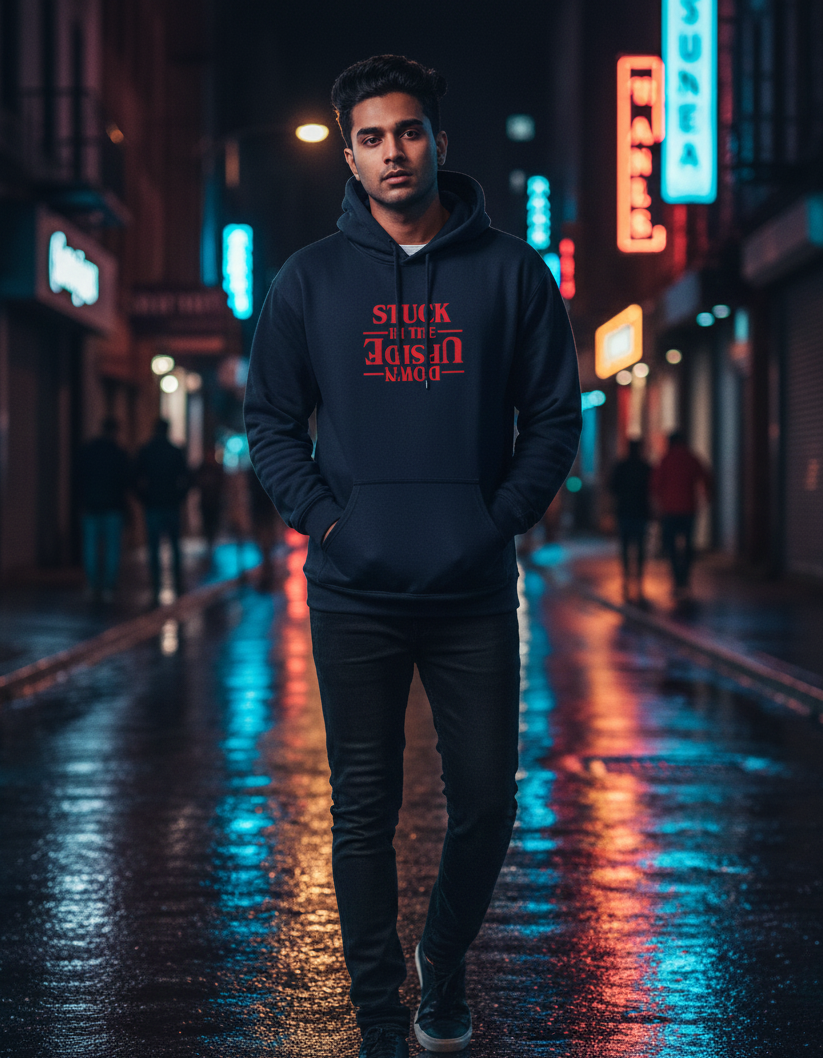 Tevayaa Heavyweight Graphic Hoodie Navy Blue - Men – “Upside Vibes”