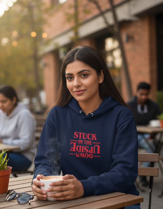 Tevayaa Heavyweight Graphic Hoodie Navy Blue - Female – “Upside Vibes”