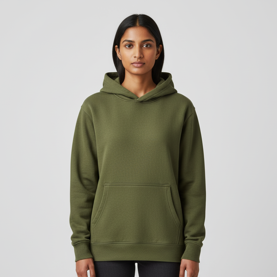 Tevayaa Olive Green Female Classic Hoodies – 300 GSM