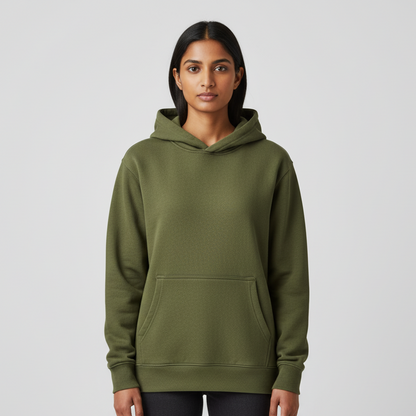 Tevayaa Olive Green Female Classic Hoodies – 300 GSM