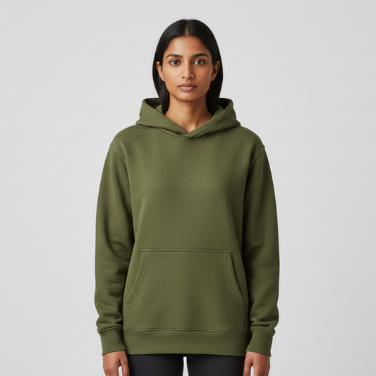 Tevayaa Olive Green Female Classic Hoodies – 300 GSM