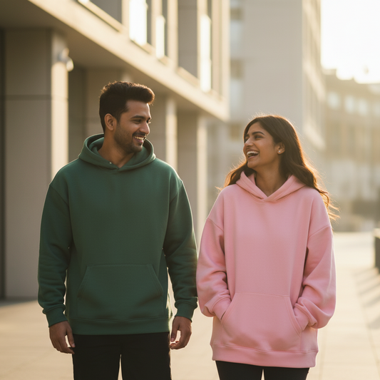 TEVAYAA Oversized Bottle Green Solid Male Hoodie