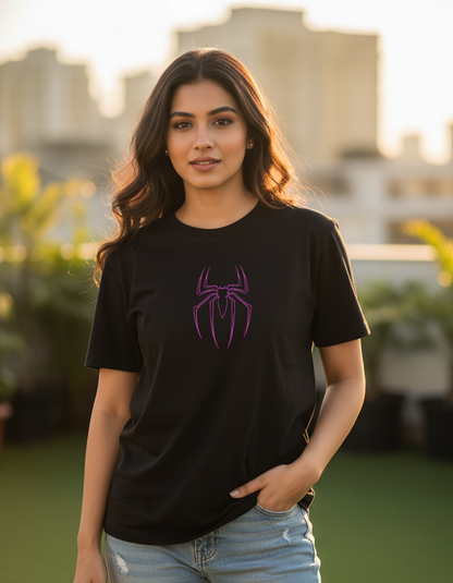 TEVAYAA Women’s Pink Spider Graphic Tee
