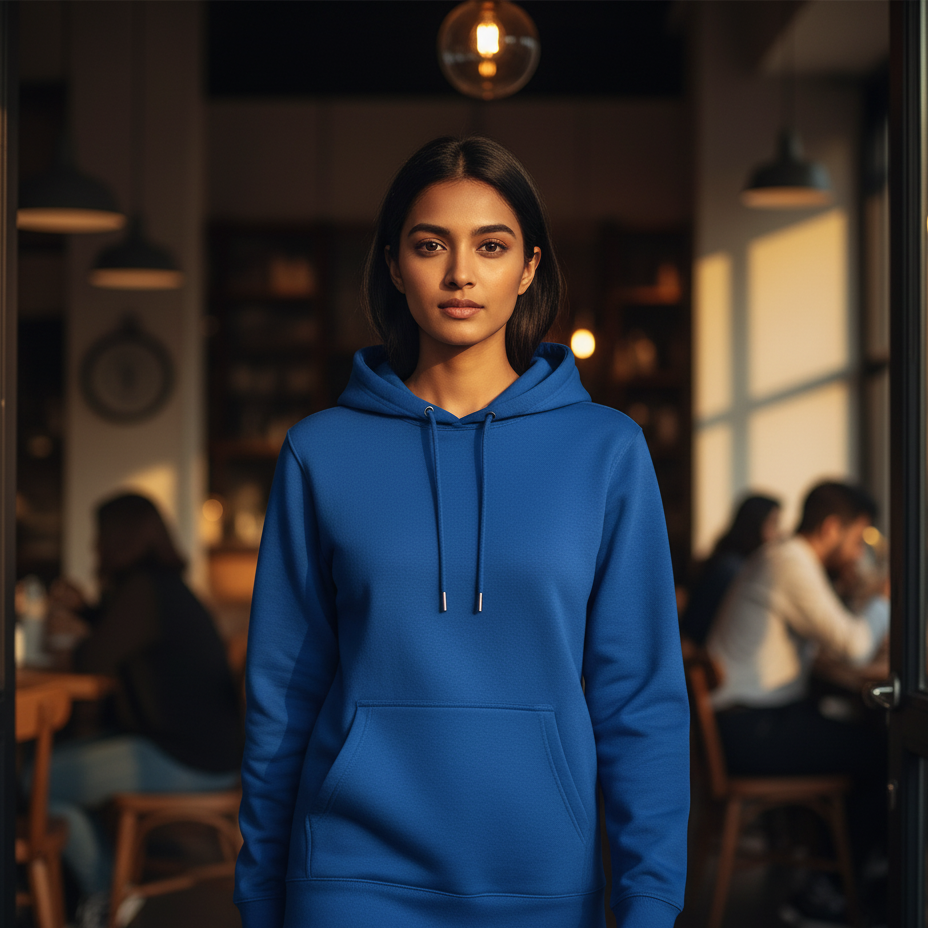 Tevayaa Royal Blue Female Classic Hoodies – 300 GSM
