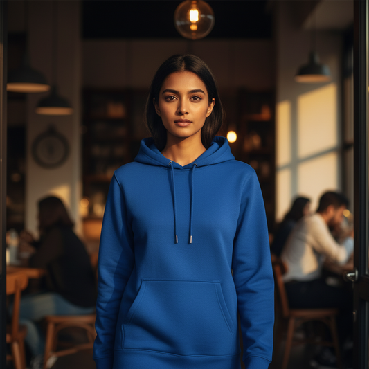 Tevayaa Royal Blue Female Classic Hoodies – 300 GSM