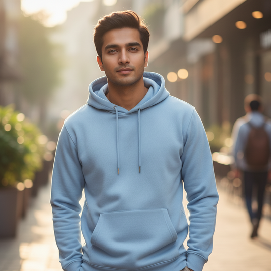 Tevayaa Baby Blue Classic Hoodies – 300 GSM