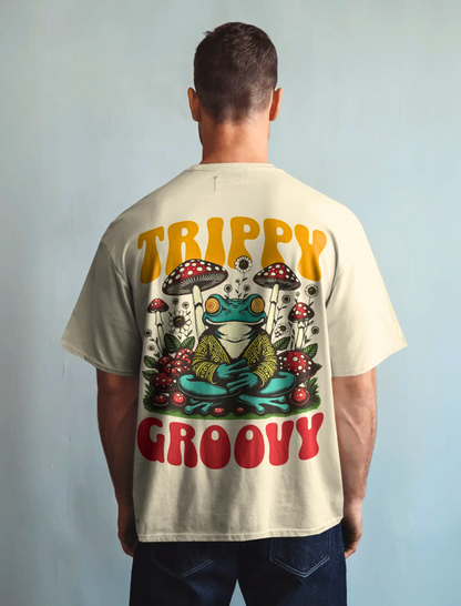 TEVAYAA Trippy Mushroom Oversized T-Shirt