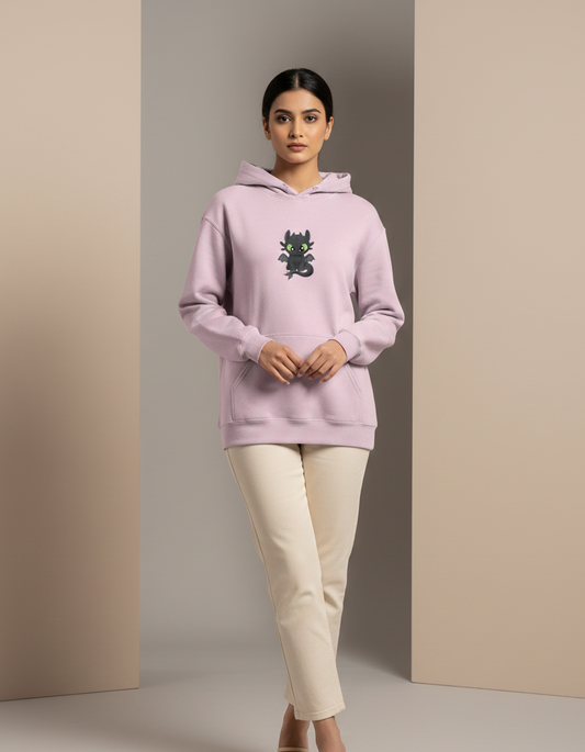 Tevayaa Toothless Graphic Light Baby Pink Classic Hoodie 300 GSM