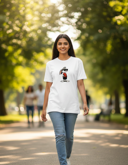 Tevayaa Graphic White Tee – “Cool Bunny”