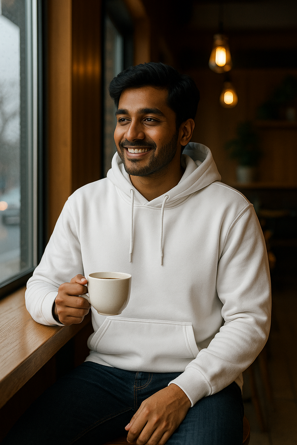 Tevayaa White Classic Hoodies – 300 GSM